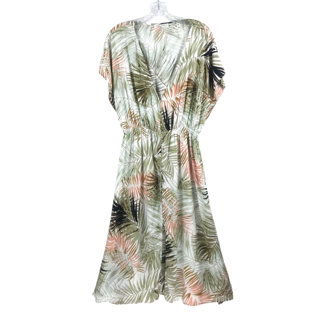 Label of Love Dress Neutral Safari Leaf Print Dress